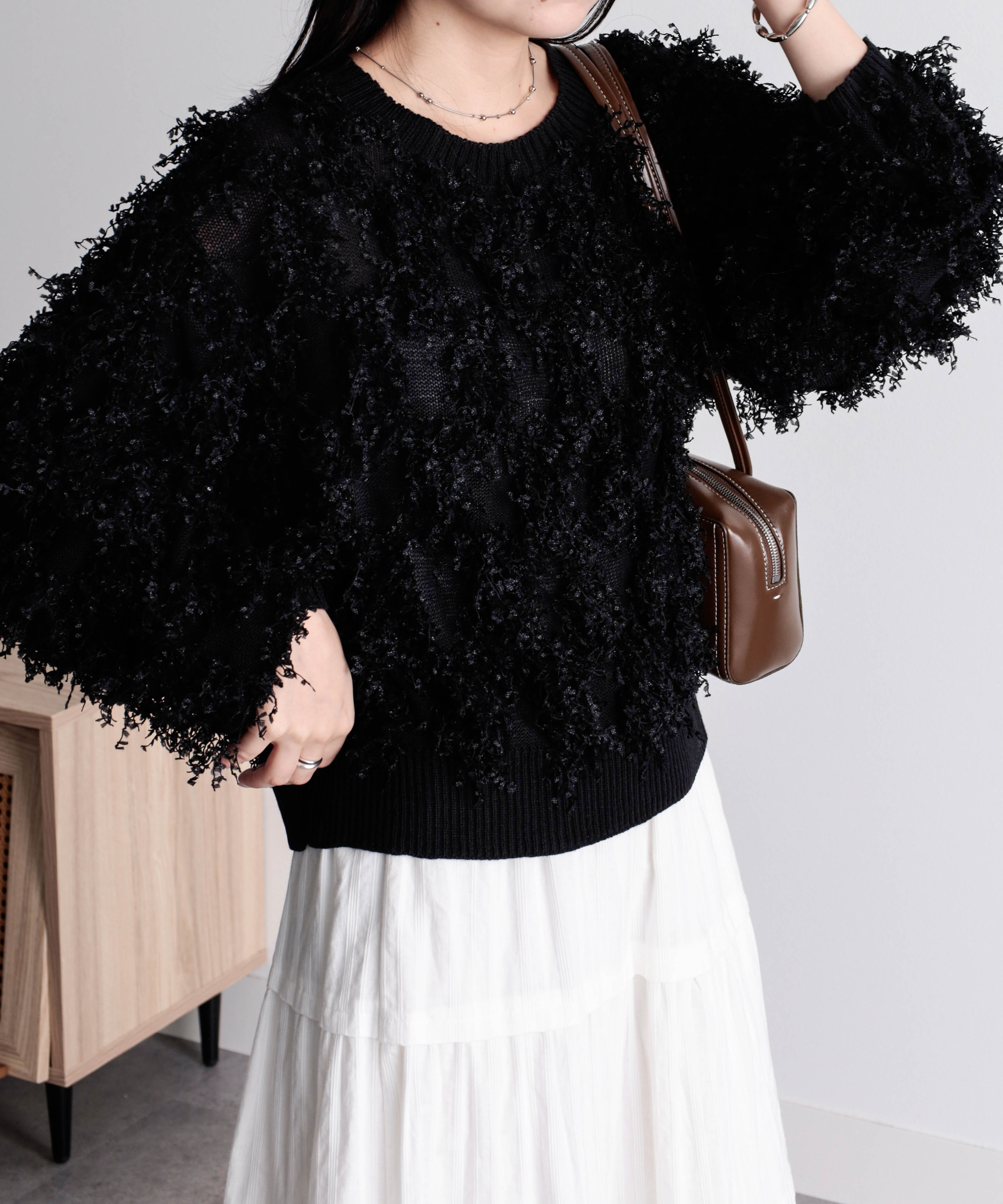 Ranan RANAN Fringe Design Short Knit