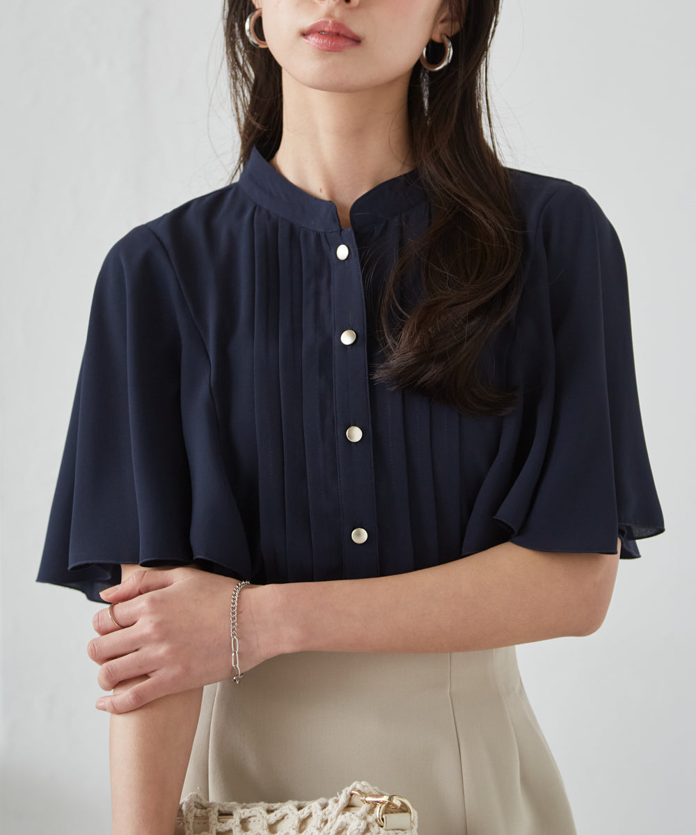 Ranan RANAN Pintuck Flare Sleeve Blouse