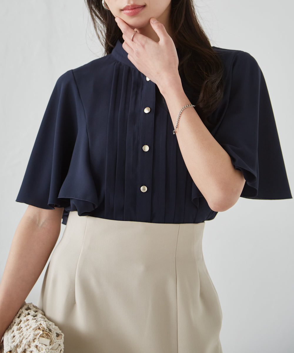 Ranan RANAN Pintuck Flare Sleeve Blouse