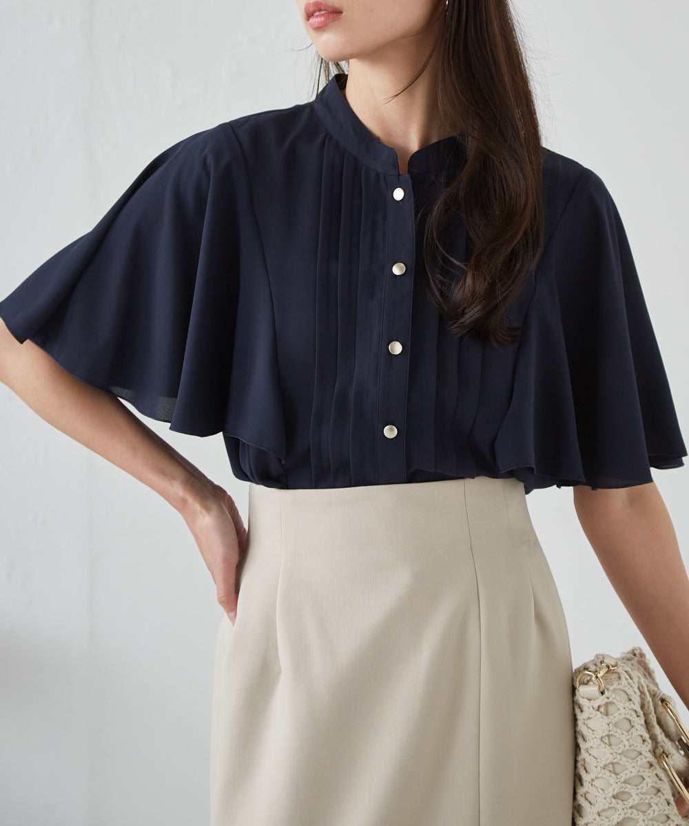 Ranan RANAN Pintuck Flare Sleeve Blouse