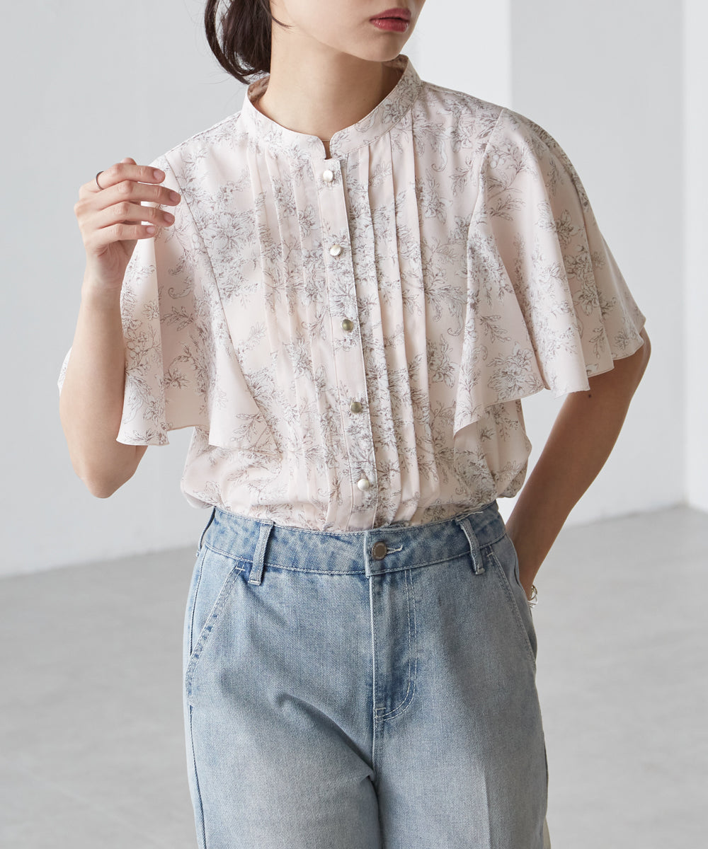 Ranan RANAN Pintuck Flare Sleeve Blouse