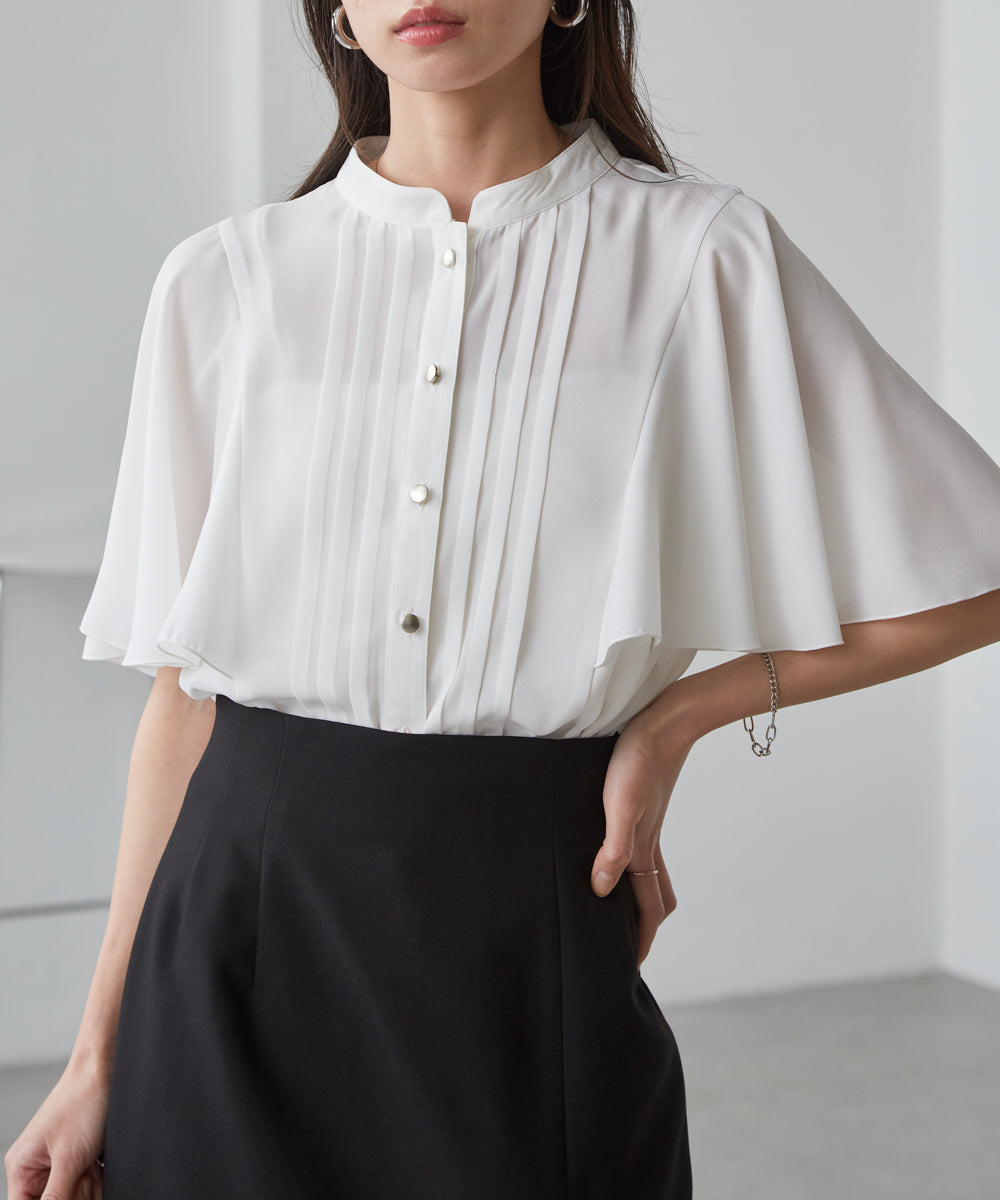 Ranan RANAN Pintuck Flare Sleeve Blouse