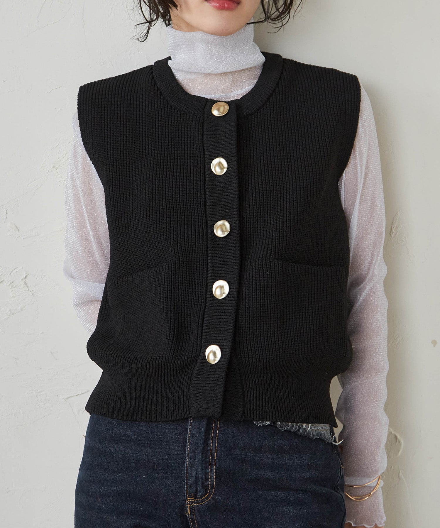 Ranan RANAN Nuance Button Knit Vest