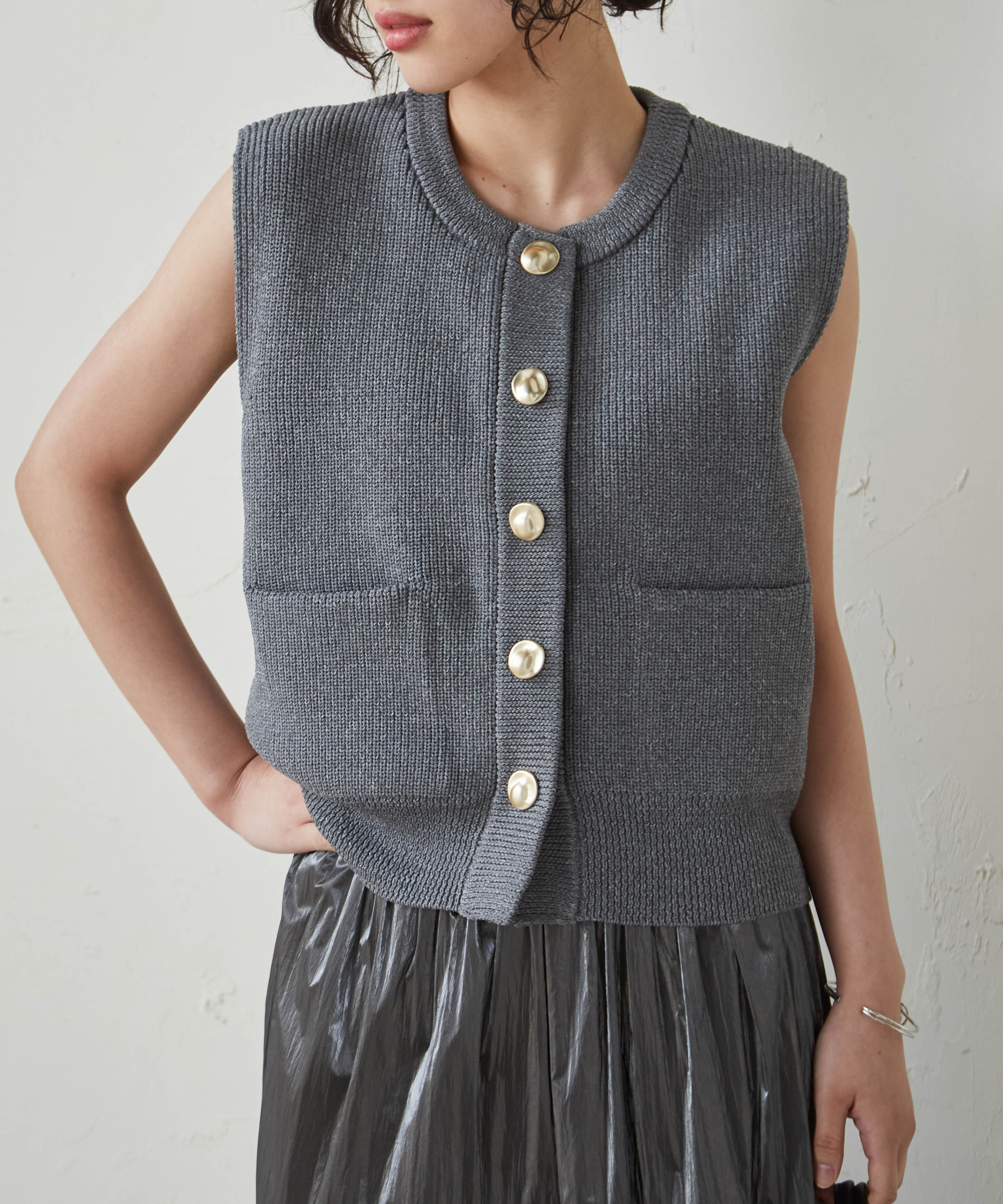 Ranan RANAN Nuance Button Knit Vest