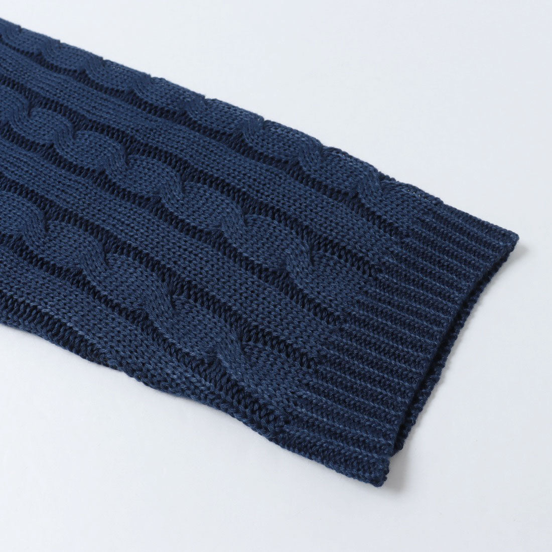 ラナン RANAN 【U.S. POLO ASSN.】刺繍長袖ケーブルポロニット （ネイビー） ネイビー