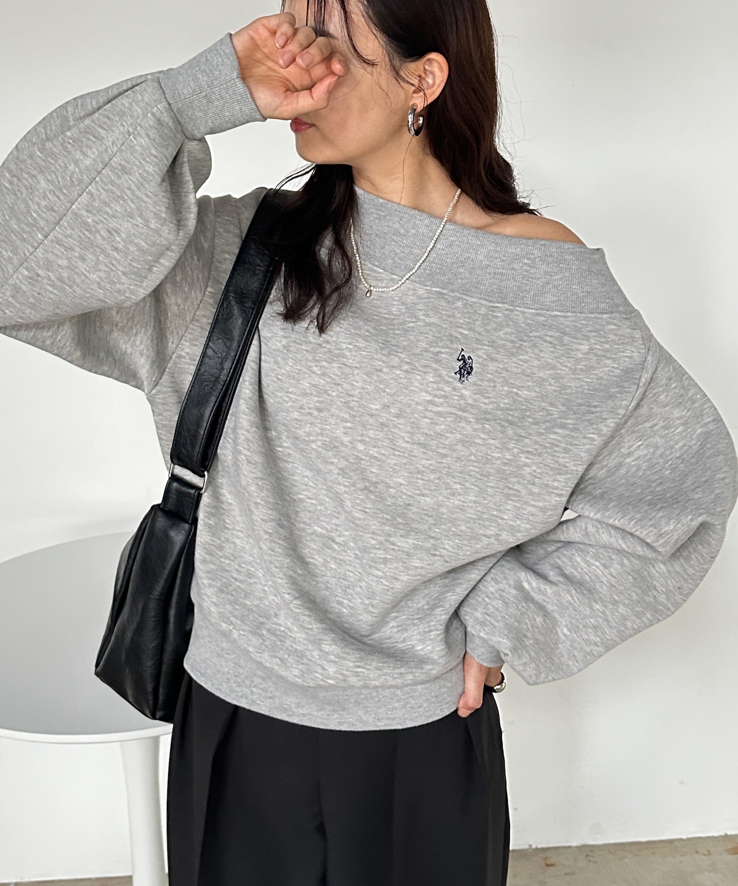 ラナン RANAN 【U.S. POLO ASSN.】ワンショルスウェット （グレー） グレー