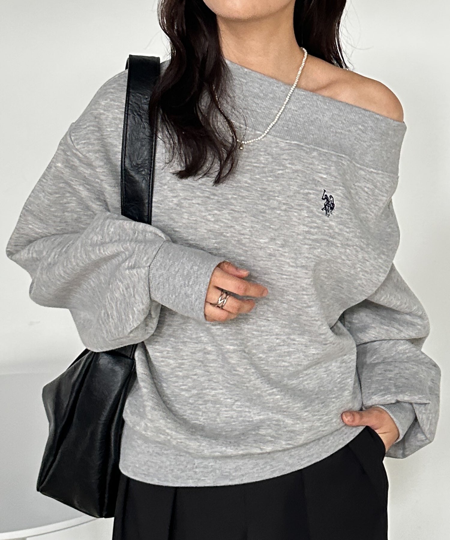 ラナン RANAN 【U.S. POLO ASSN.】ワンショルスウェット （グレー） グレー