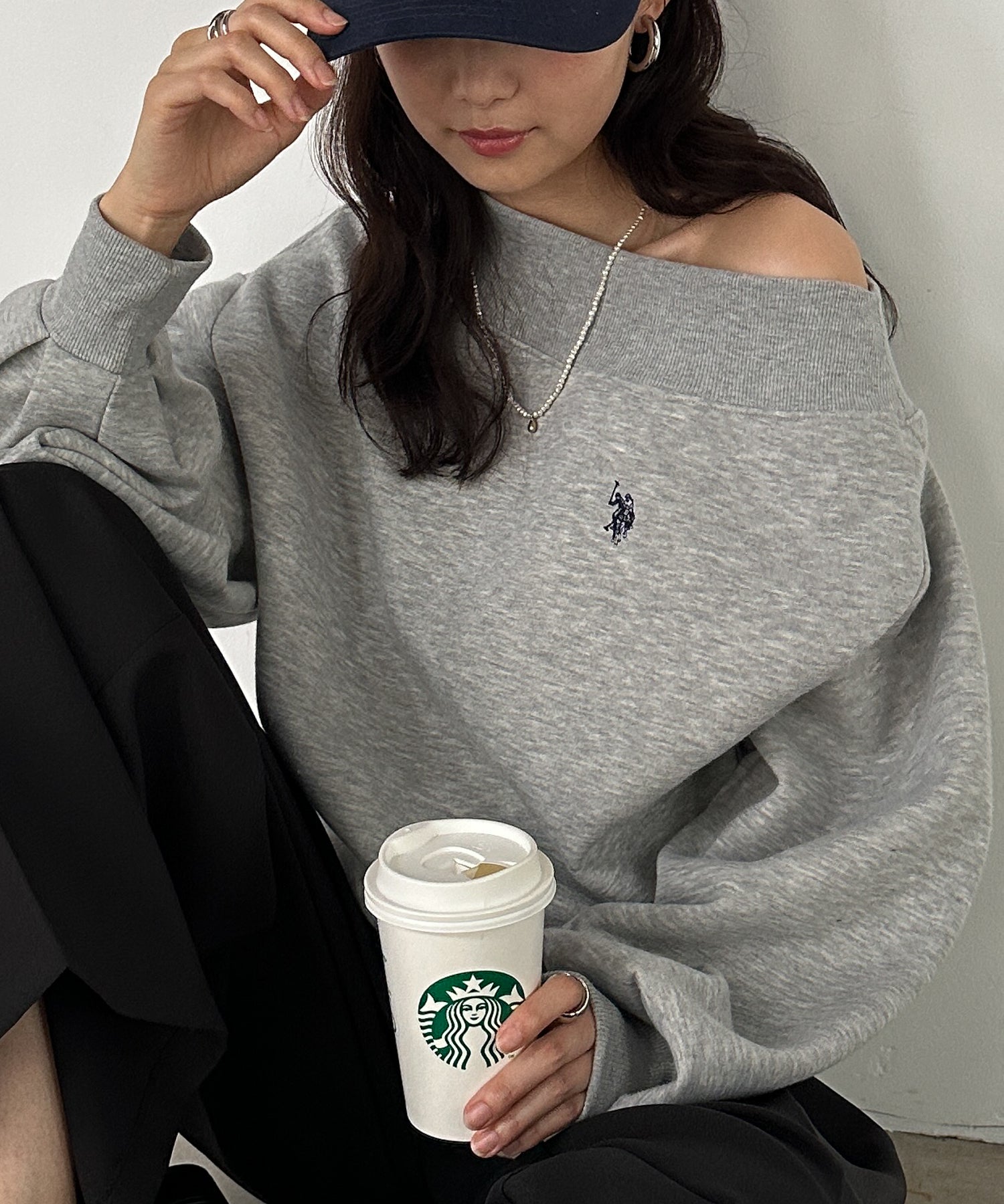 ラナン RANAN 【U.S. POLO ASSN.】ワンショルスウェット （グレー） グレー