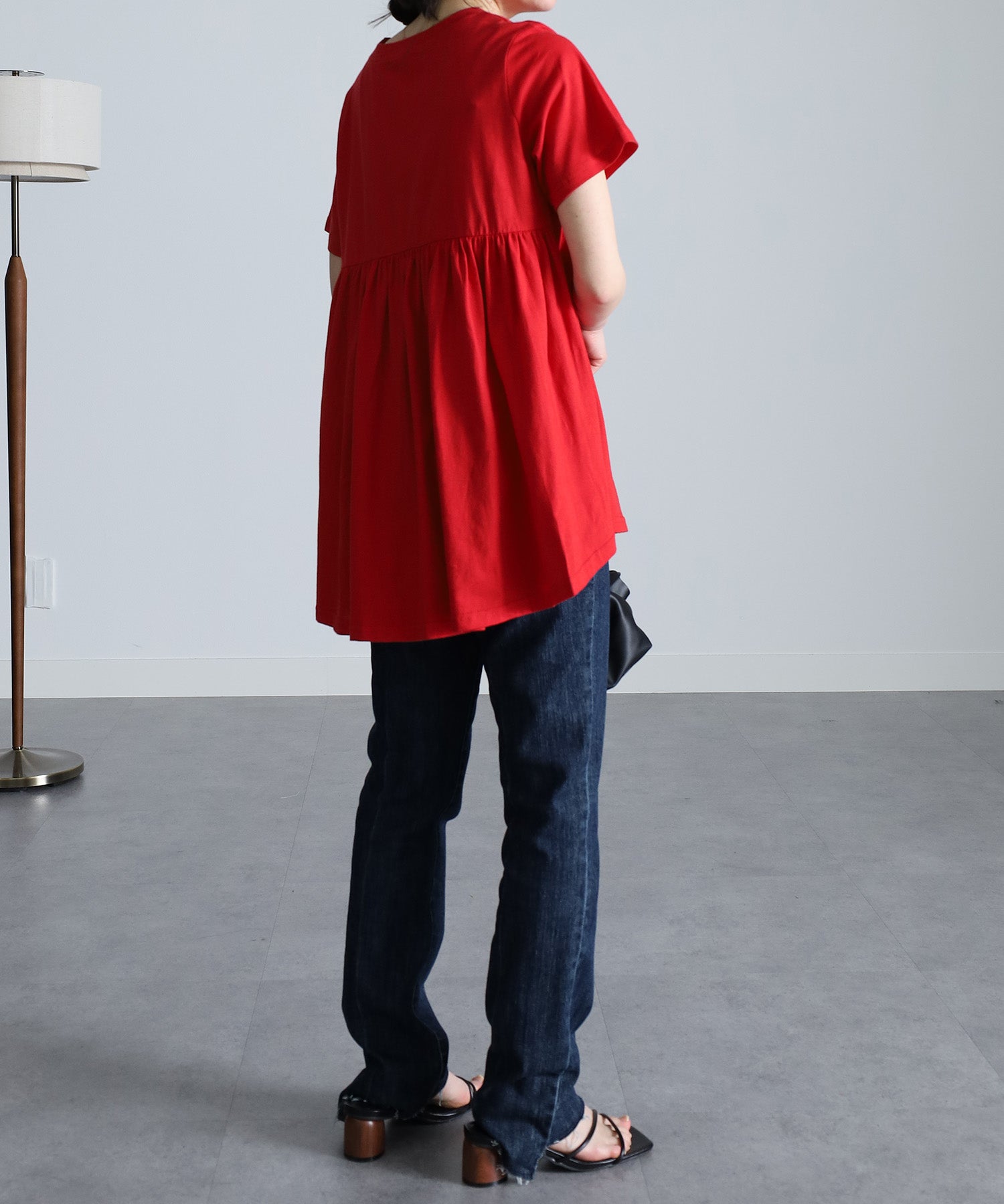 ラナン RANAN 【NOT汗染み！】バックギャザーTシャツ