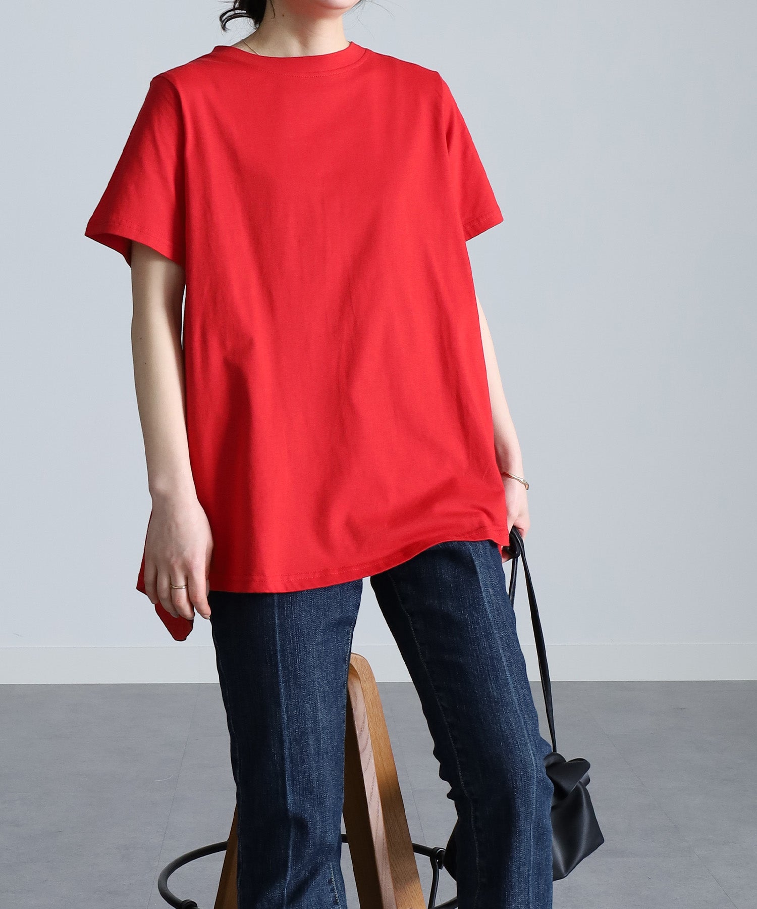 ラナン RANAN 【NOT汗染み！】バックギャザーTシャツ