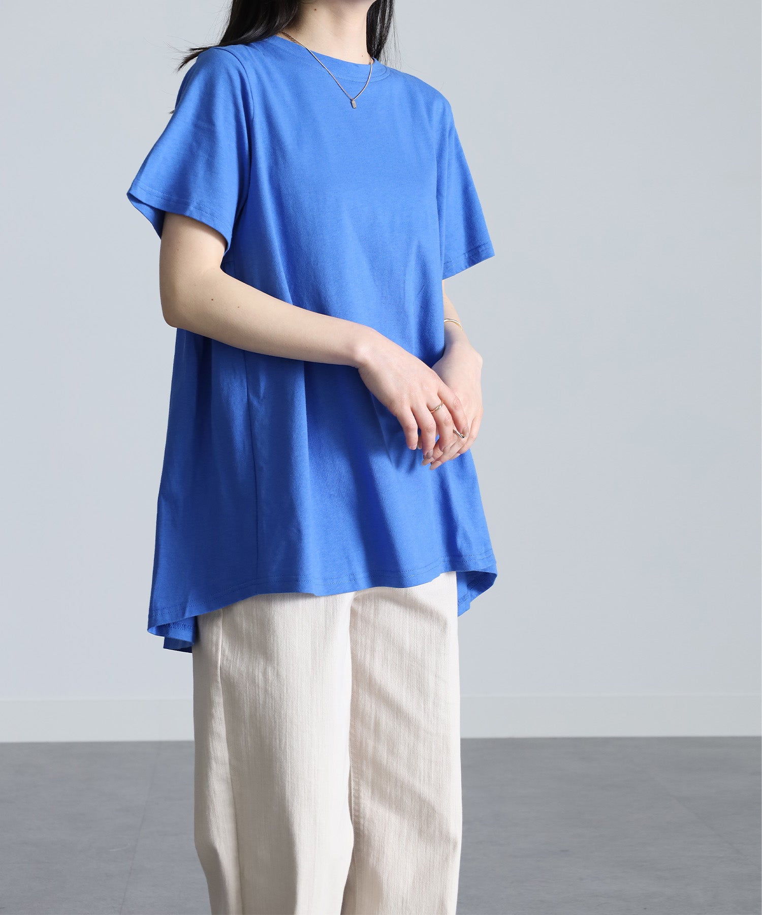 ラナン RANAN 【NOT汗染み！】バックギャザーTシャツ