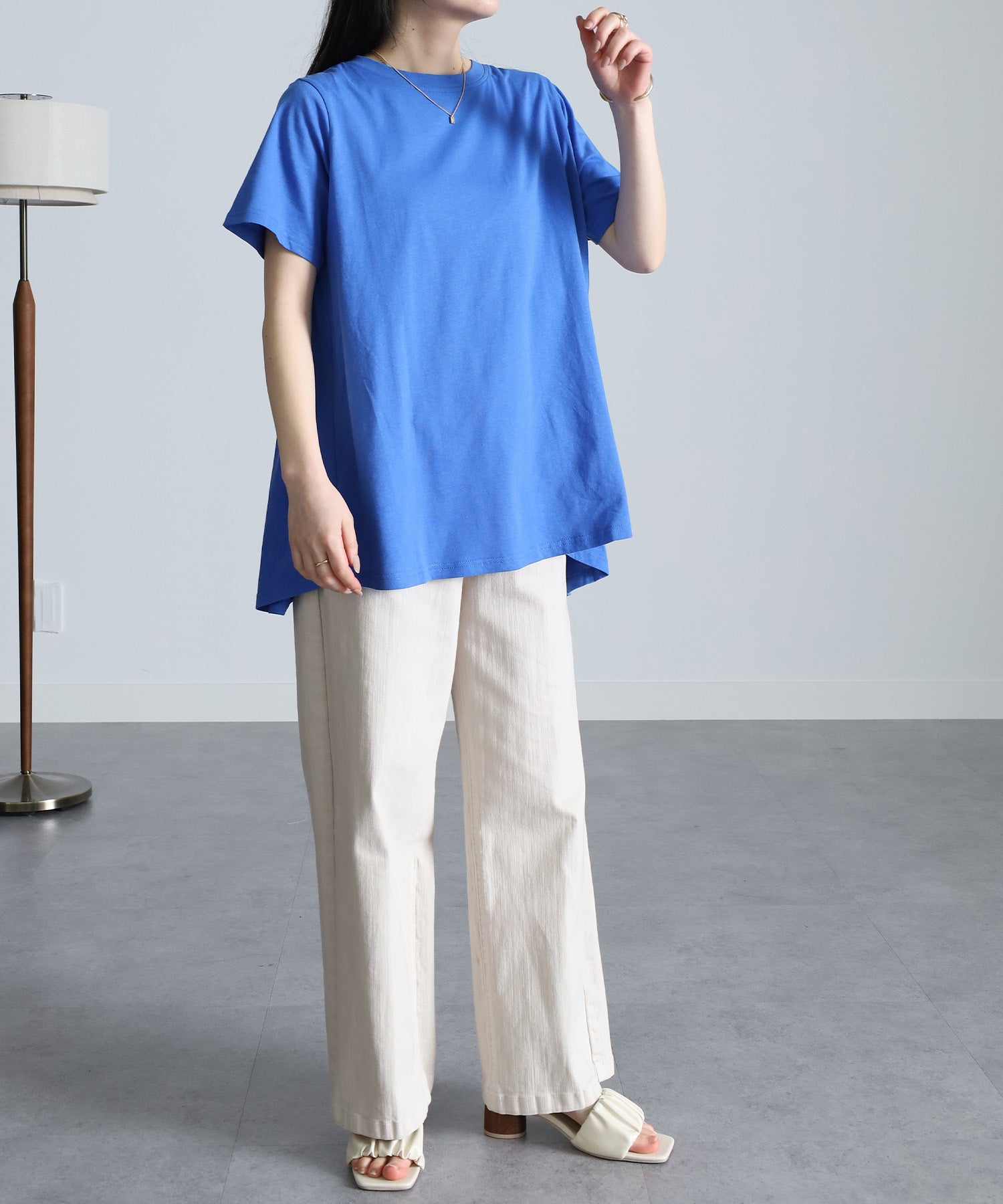 ラナン RANAN 【NOT汗染み！】バックギャザーTシャツ