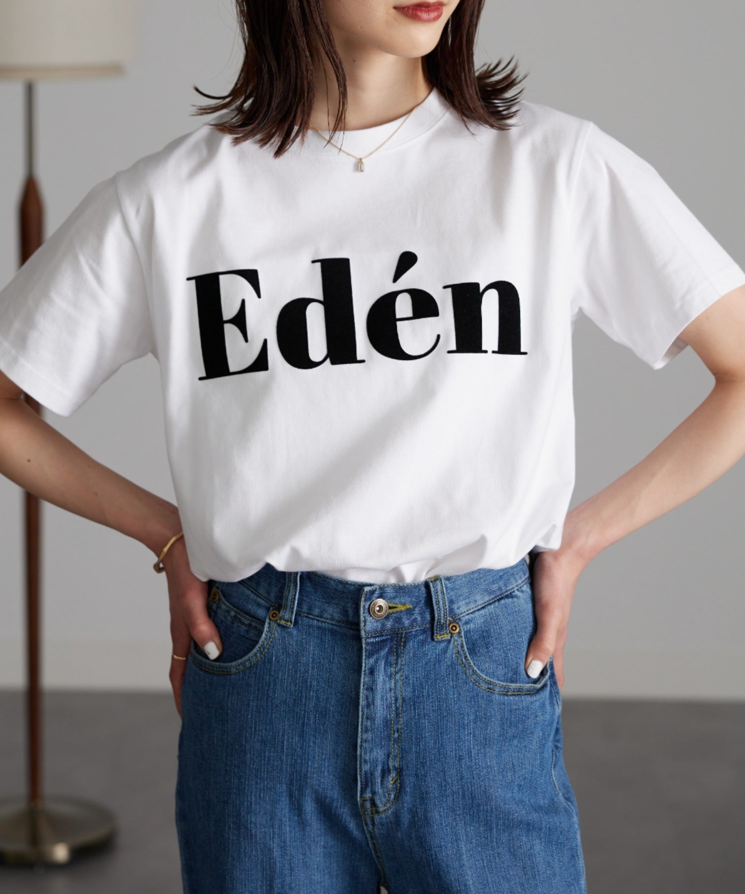ラナン RANAN フロッキープリントロゴTシャツ （オフホワイト） オフホワイト