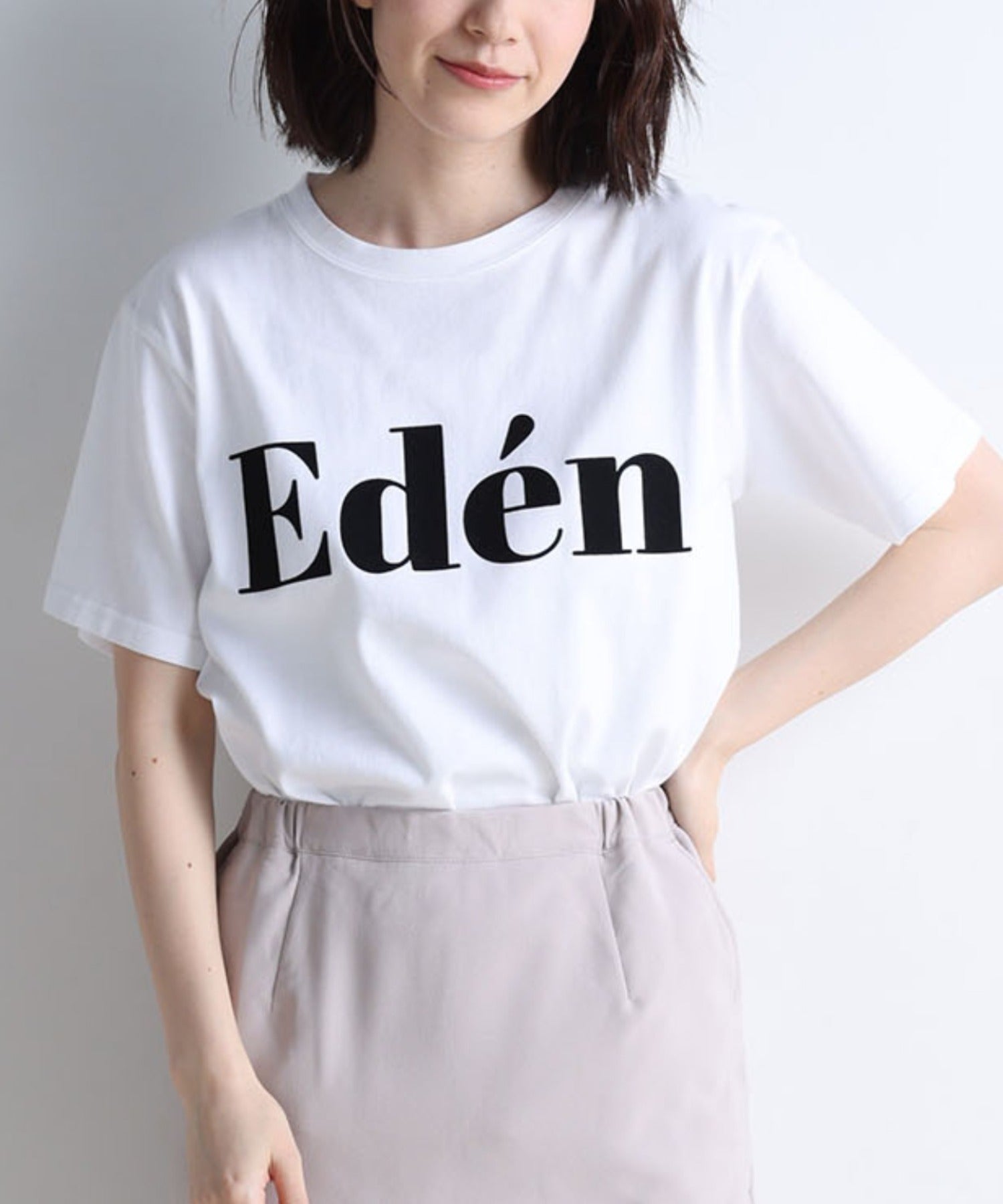 ラナン RANAN フロッキープリントロゴTシャツ （オフホワイト） オフホワイト