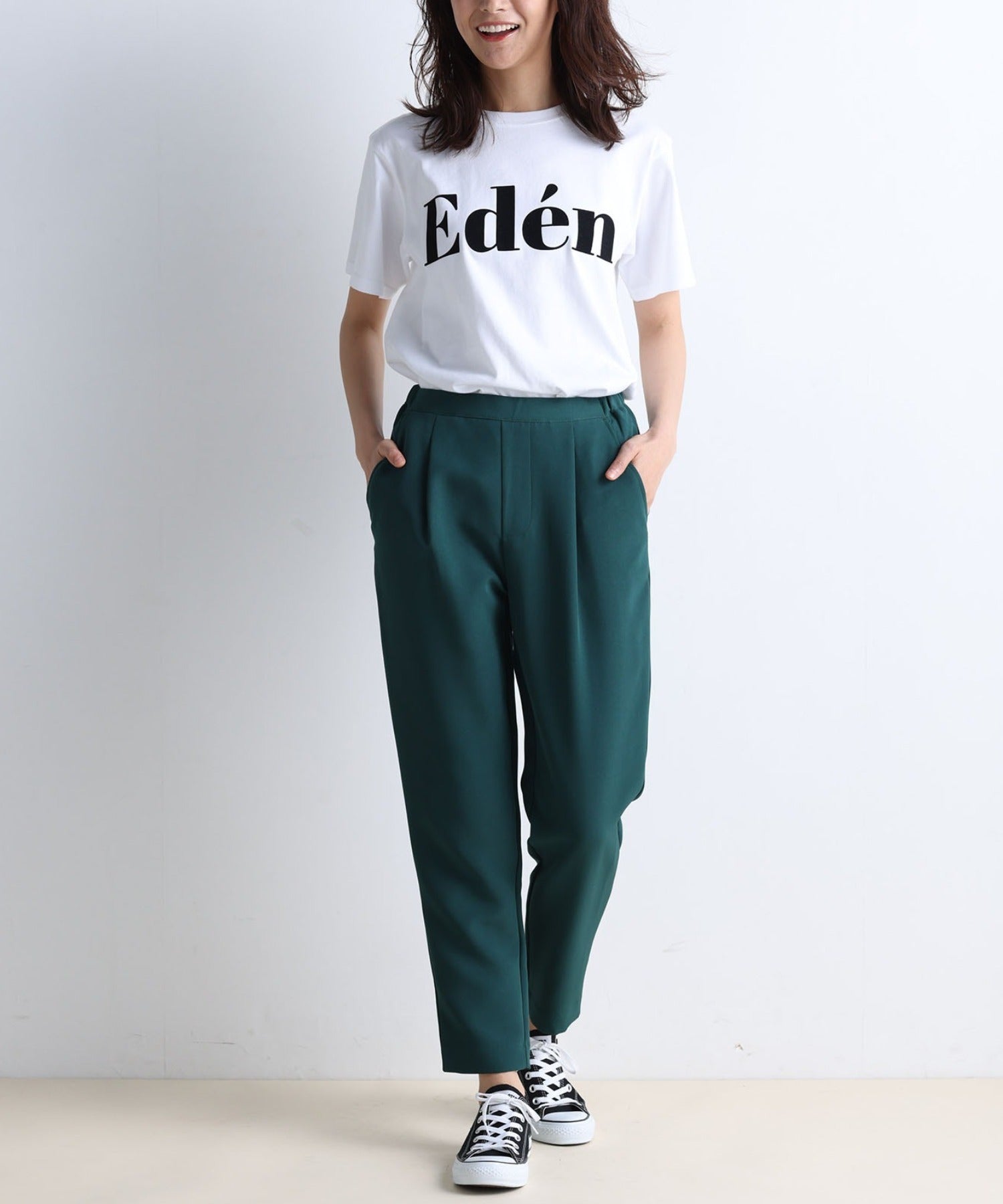 ラナン RANAN フロッキープリントロゴTシャツ （オフホワイト） オフホワイト