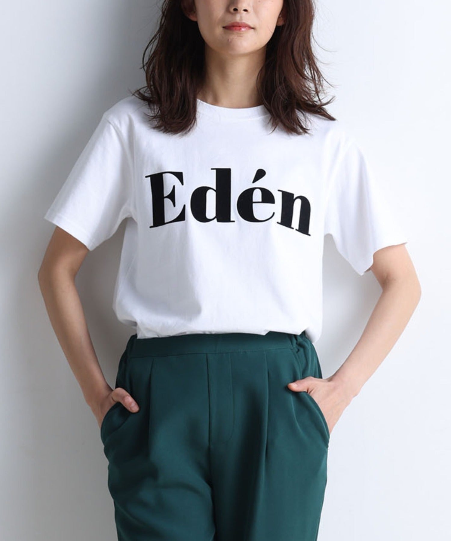 ラナン RANAN フロッキープリントロゴTシャツ （オフホワイト） オフホワイト