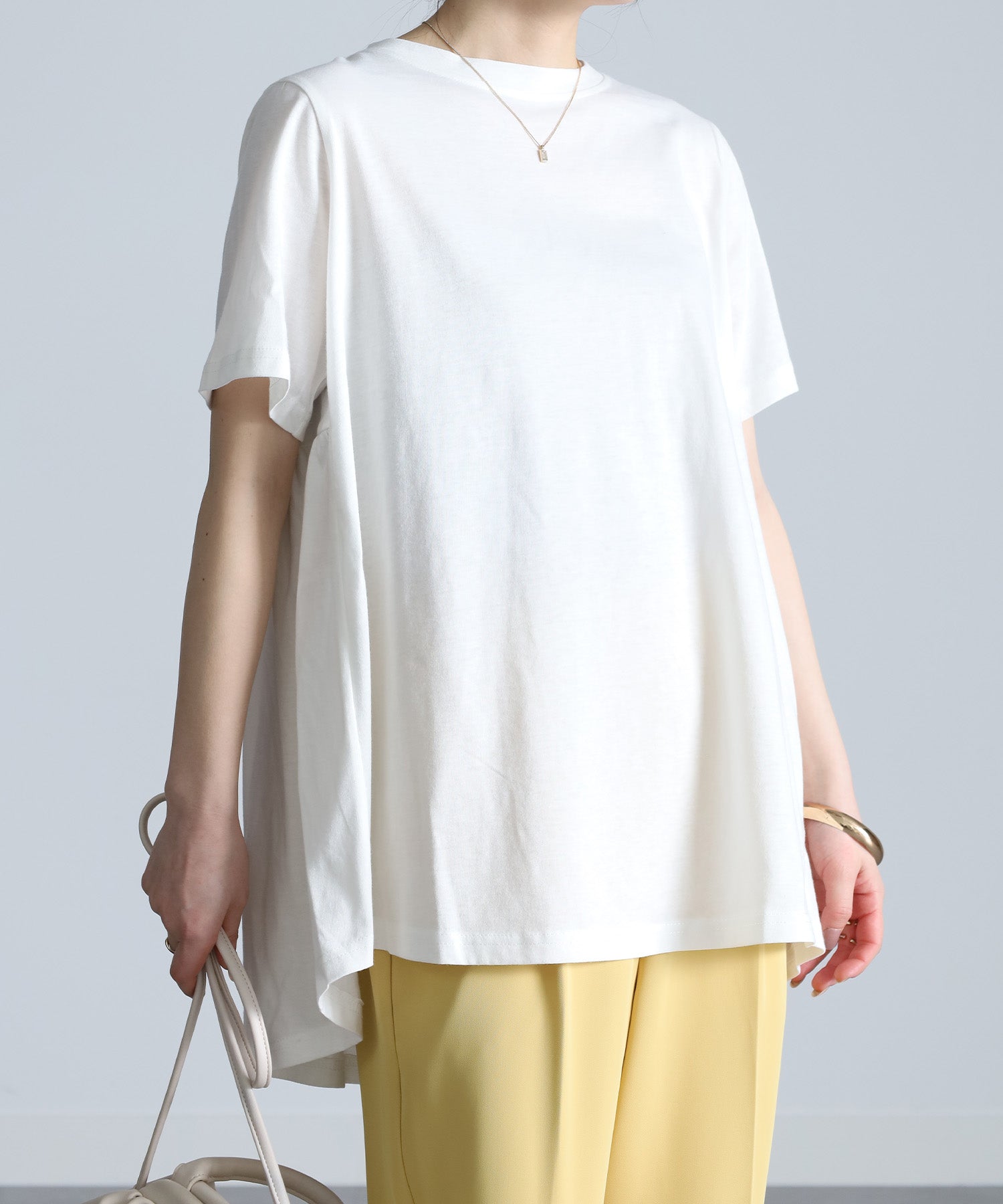ラナン RANAN 【NOT汗染み！】バックギャザーTシャツ