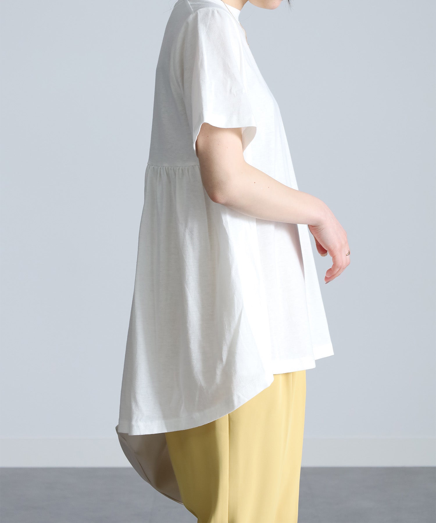 ラナン RANAN 【NOT汗染み！】バックギャザーTシャツ