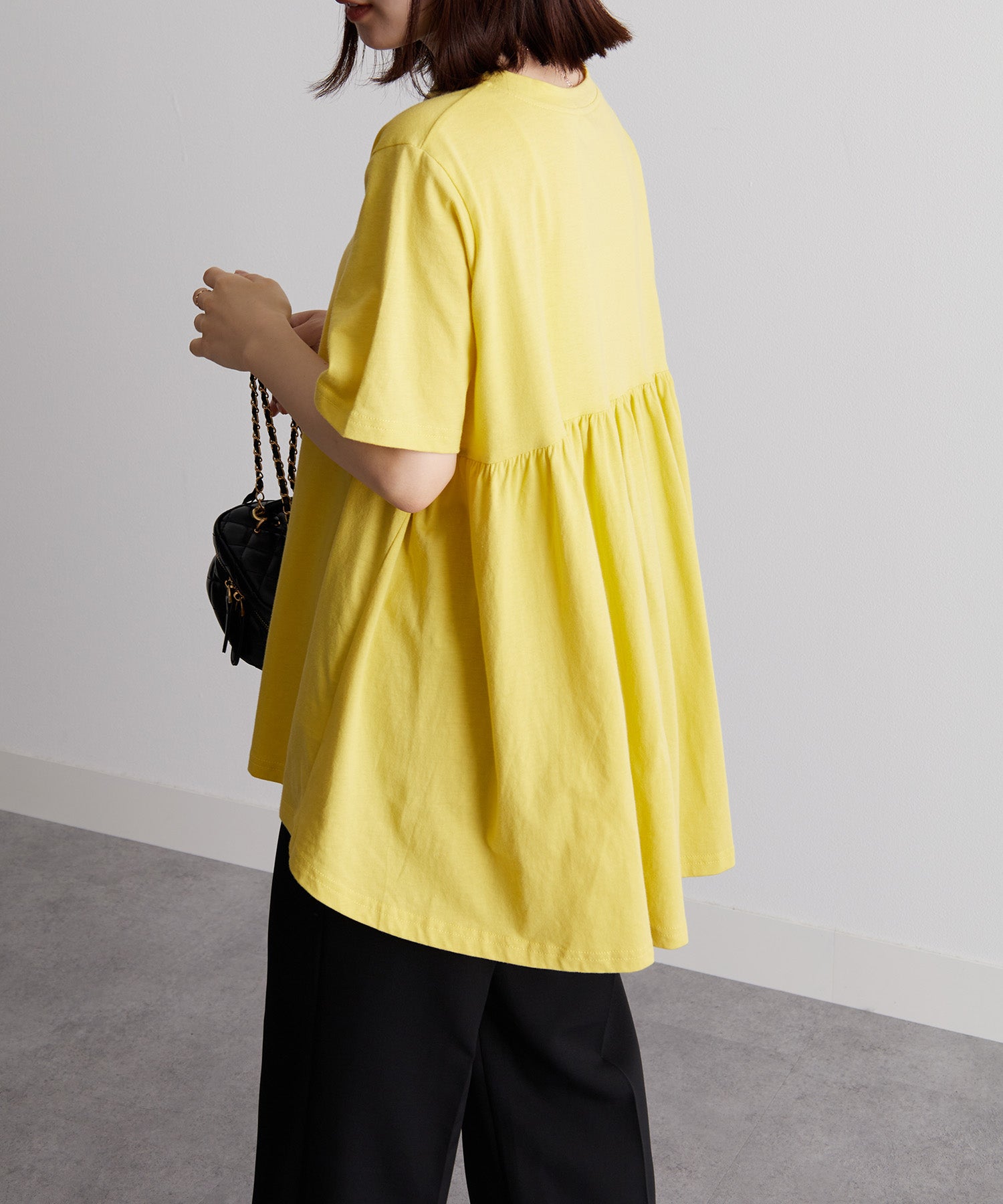 ラナン RANAN 【NOT汗染み！】バックギャザーTシャツ