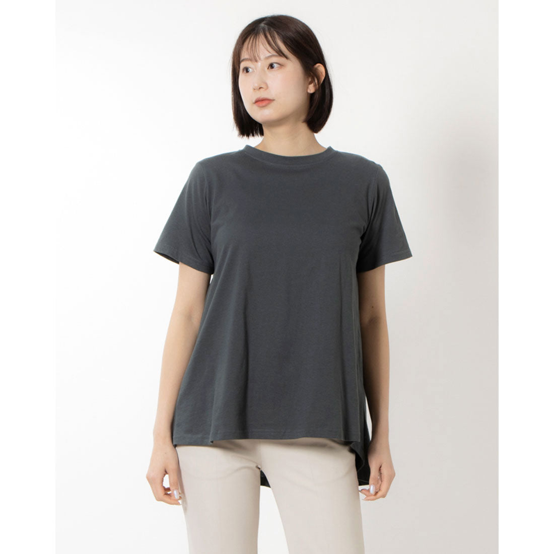 ラナン RANAN 【NOT汗染み！】バックギャザーTシャツ