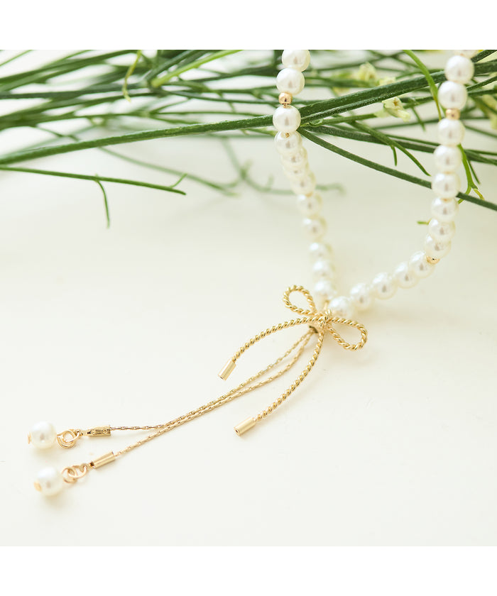 ローズティアラ RoseTiara リボンスライド式ネックレス （ゴールド） ゴールド