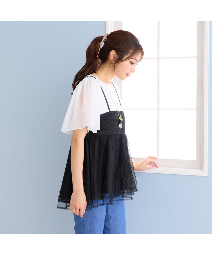 ローズティアラ RoseTiara ドットチュールシアーキャミ （ブラック） ブラック