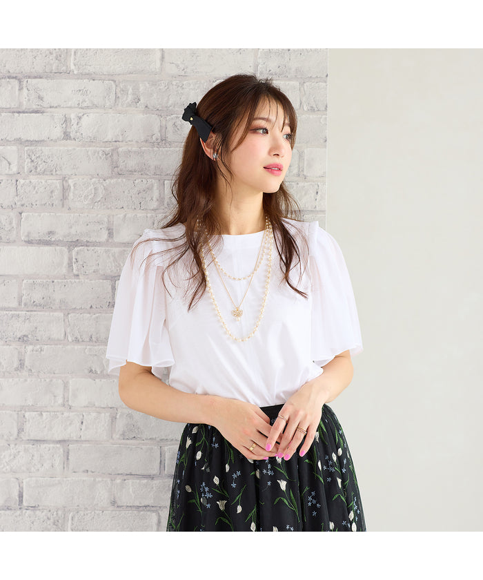 ローズティアラ RoseTiara フレア袖カットソー （オフ） オフ