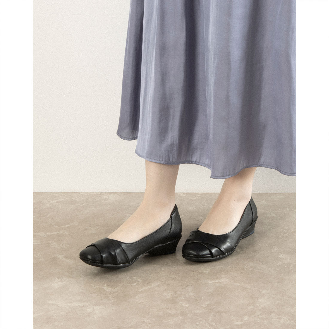 リフレッシュウォーク REFRESH WALK レディース パンプス コンフォート 4E 幅広 軽量 ウェッジソール 1254