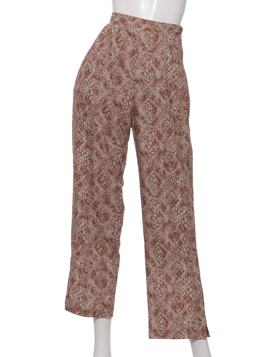 レイカズン Ray Cassin ミラパイソン柄タックパンツ （ブラウン） ブラウン