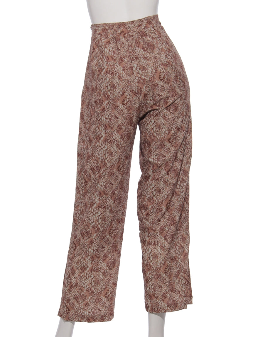 レイカズン Ray Cassin ミラパイソン柄タックパンツ （ブラウン） ブラウン