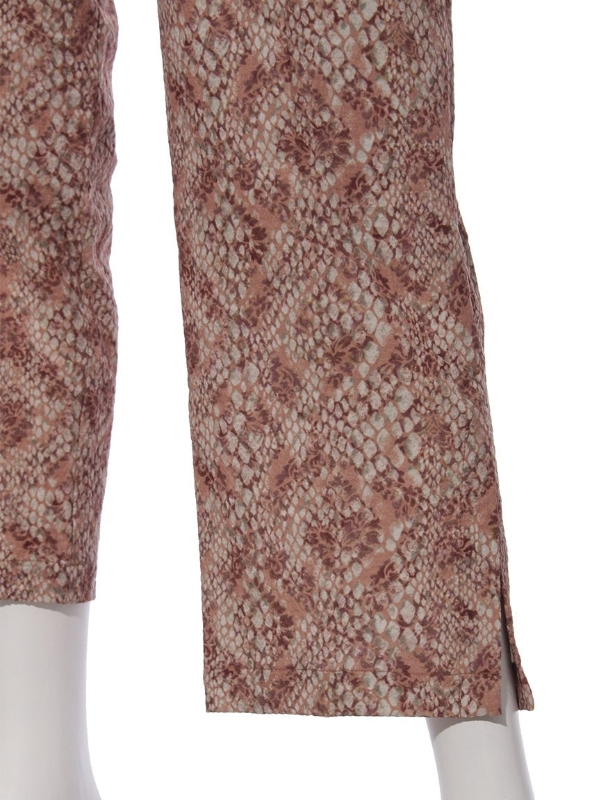 レイカズン Ray Cassin ミラパイソン柄タックパンツ （ブラウン） ブラウン