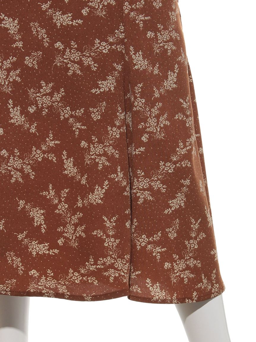 レイカズン Ray Cassin ドットフラワーナロースカート （ブラウン） ブラウン