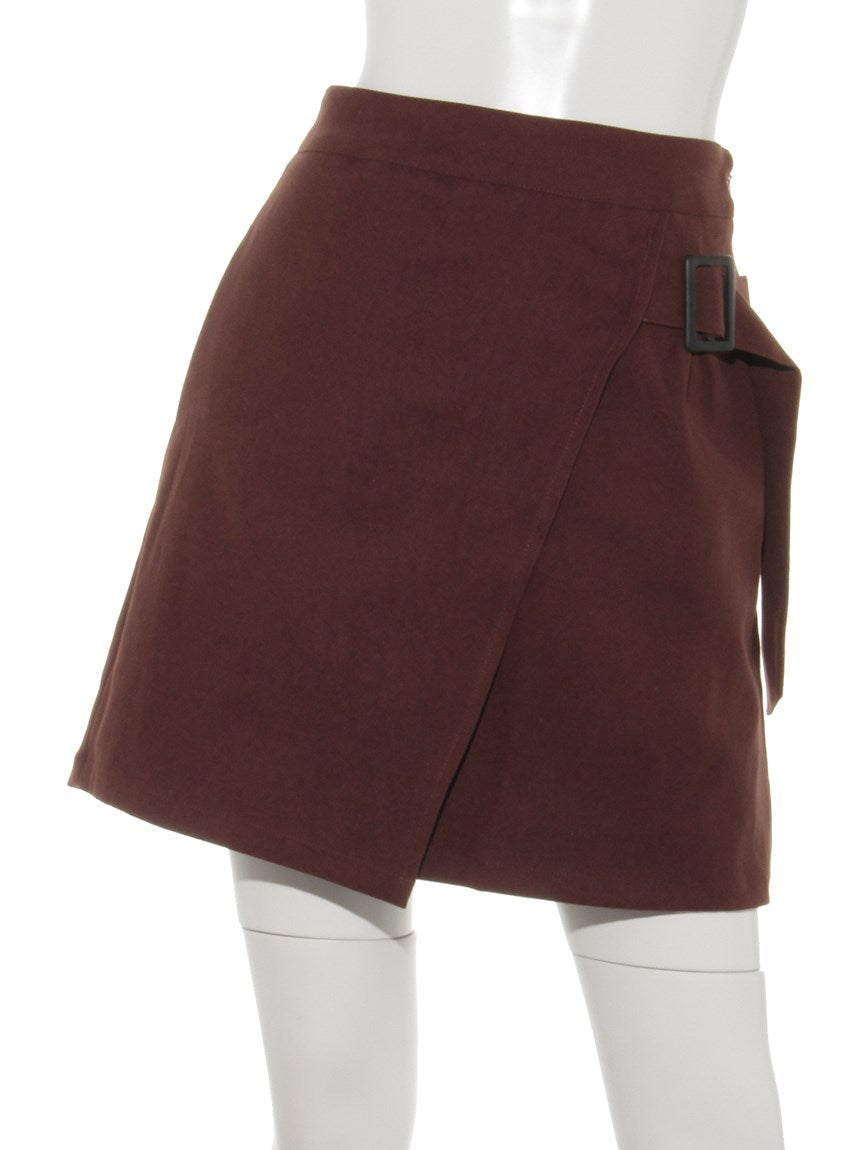 レイカズン Ray Cassin ベルト付き巻きミニスカート （ブラウン） ブラウン