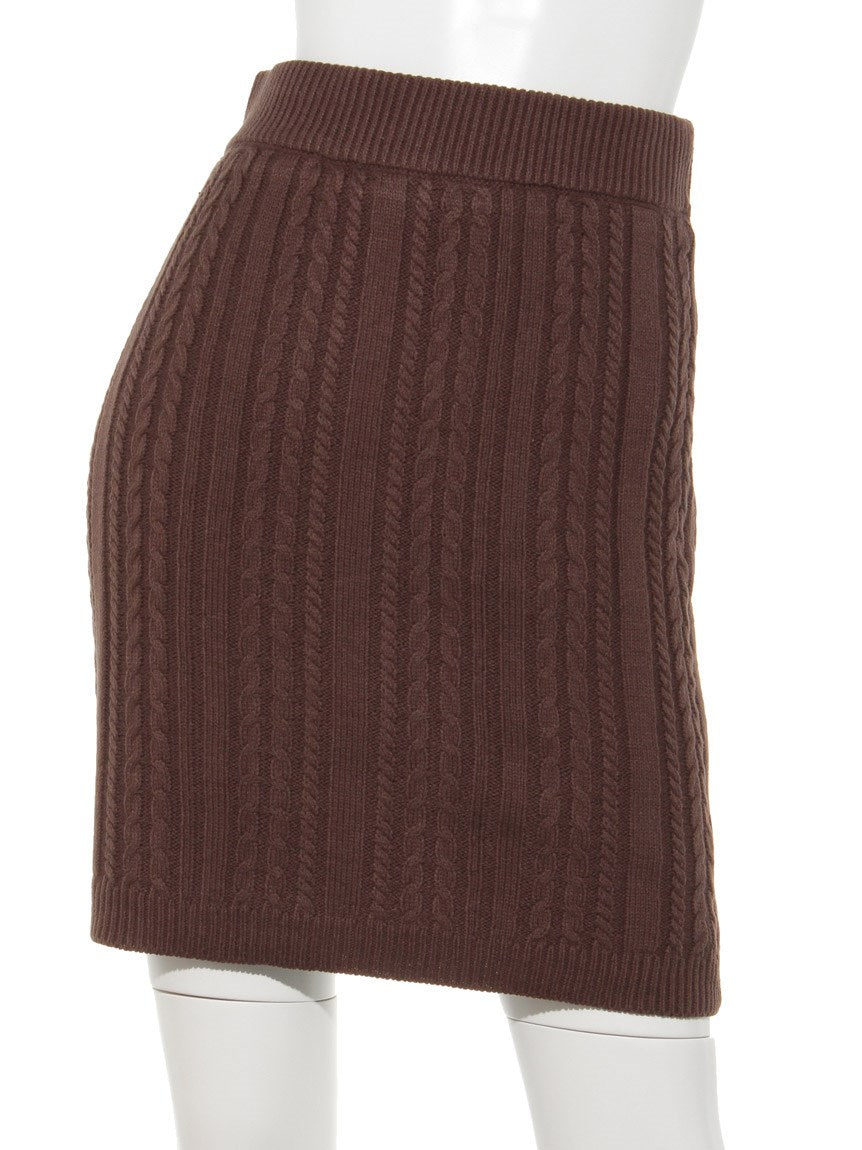 レイカズン Ray Cassin ケーブルニットミニスカート （ブラウン） ブラウン