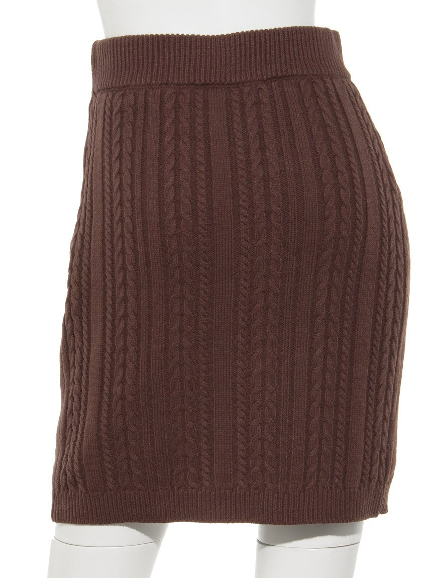 レイカズン Ray Cassin ケーブルニットミニスカート （ブラウン） ブラウン