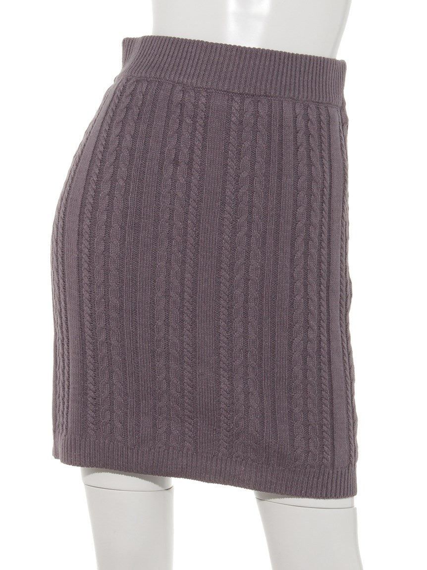 レイカズン Ray Cassin ケーブルニットミニスカート （パープル） パープル