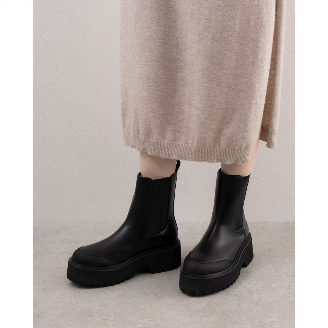 ラシックドット Rachic. 【レイン対応】 厚底ボリュームソールブーツ