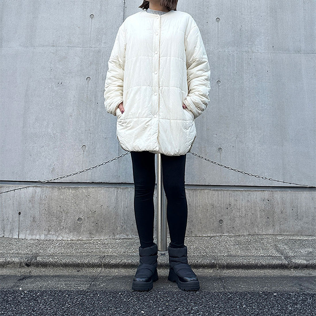 ラシックドット Rachic. キルティングショートスノーブーツ