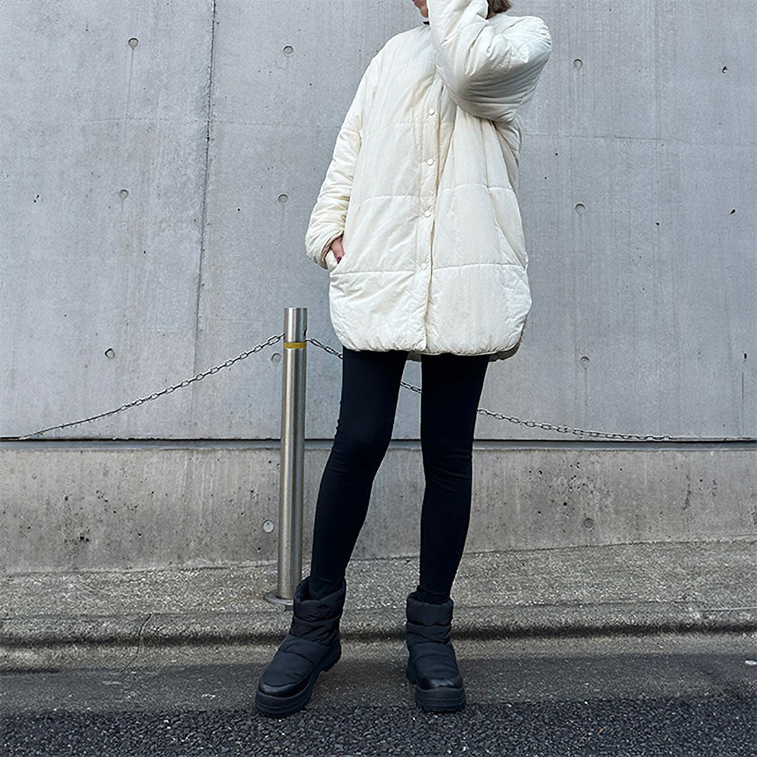 ラシックドット Rachic. キルティングショートスノーブーツ