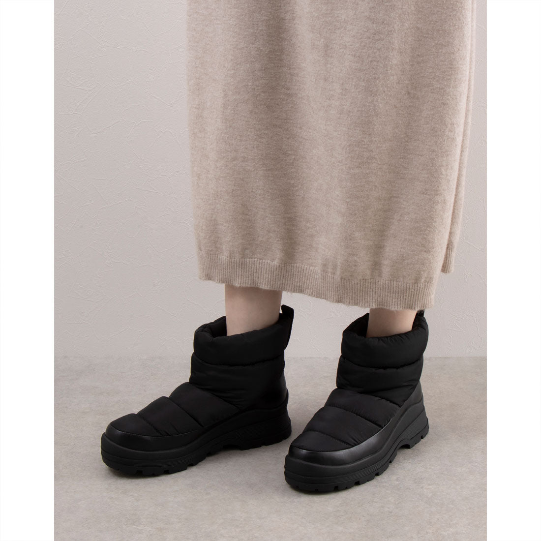 ラシックドット Rachic. キルティングショートスノーブーツ