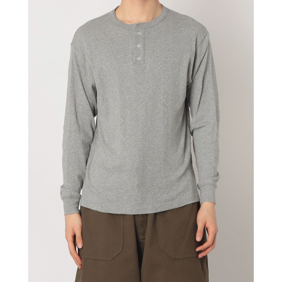 ロバート・ピー・ミラー Robert P. Miller パネルリブ ヘンリーネックT CASUAL FIT 143C （ホワイト） ホワイト