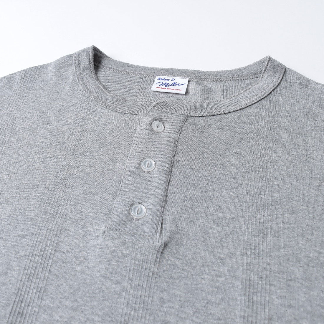 ロバート・ピー・ミラー Robert P. Miller パネルリブ ヘンリーネックT CASUAL FIT 143C （ホワイト） ホワイト