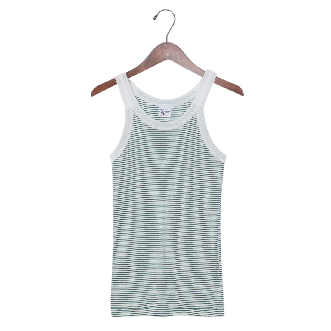 ロバート・ピー・ミラー Robert P. Miller Robert P. Miller ロバートピーミラー タンクトップ レディース パネルリブ ミラー Panel-rib Tanktop （ホワイト×グリーン） ホワイト×グリーン