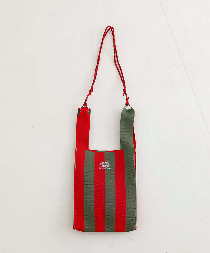 ルージュ ヴィフ ラクレ Rouge vif la cle 【FRUIT OF THE LOOM】ストライプ ミニショルダーバッグ / ST （レッド） レッド
