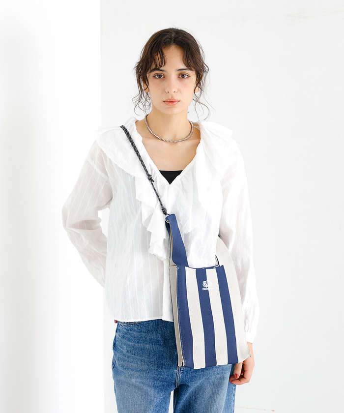 ルージュ ヴィフ ラクレ Rouge vif la cle 【FRUIT OF THE LOOM】ストライプ ミニショルダーバッグ / ST （レッド） レッド