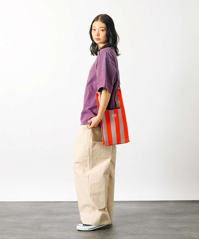 ルージュ ヴィフ ラクレ Rouge vif la cle 【FRUIT OF THE LOOM】ストライプ ミニショルダーバッグ / ST （レッド） レッド
