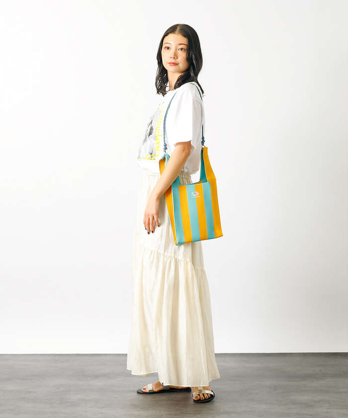 ルージュ ヴィフ ラクレ Rouge vif la cle 【FRUIT OF THE LOOM】ストライプ ミニショルダーバッグ / ST （レッド） レッド