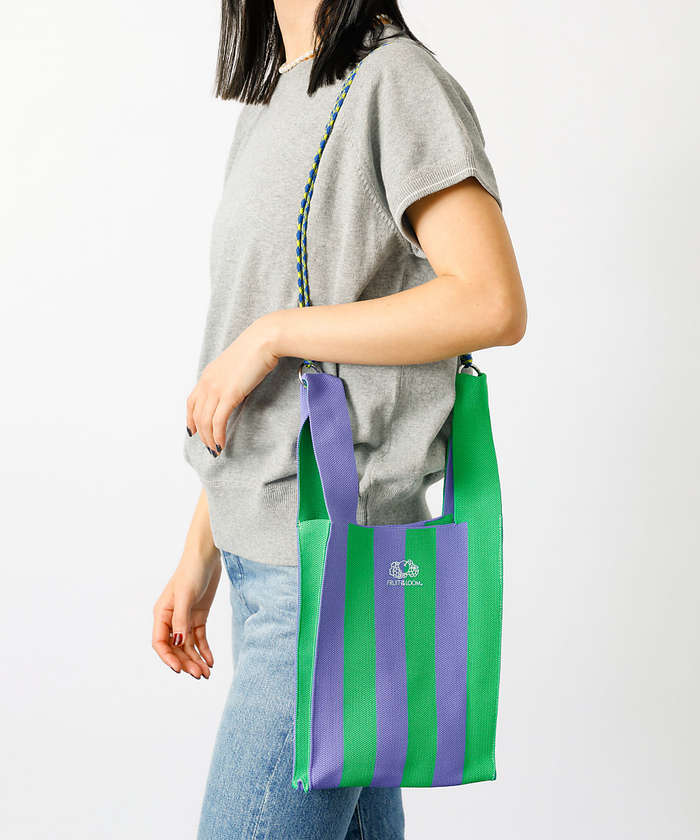 ルージュ ヴィフ ラクレ Rouge vif la cle 【FRUIT OF THE LOOM】ストライプ ミニショルダーバッグ / ST （レッド） レッド
