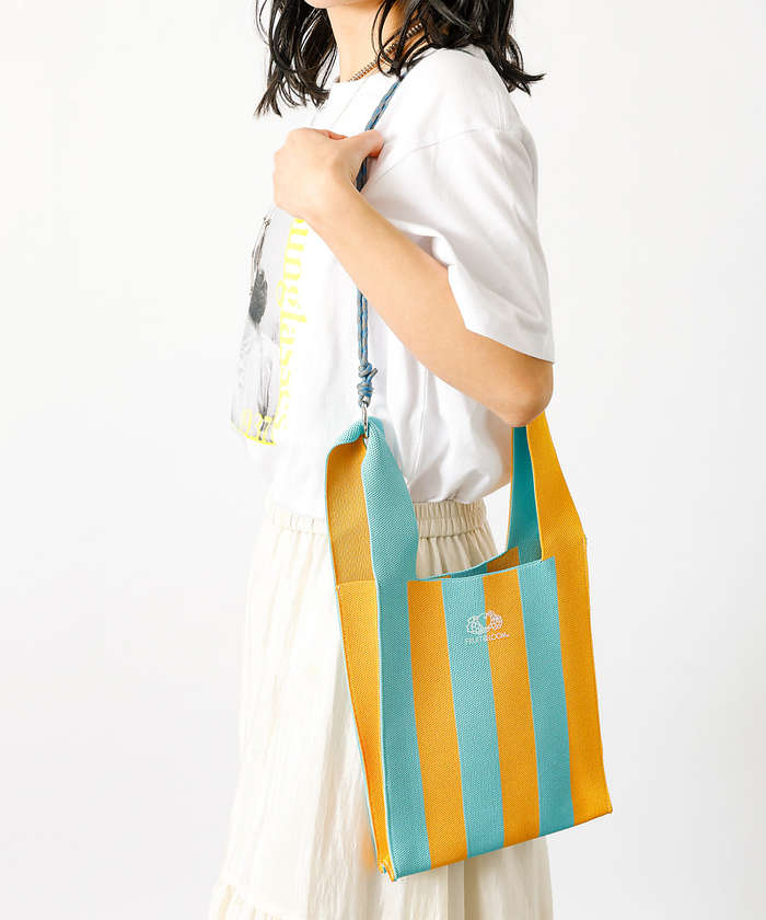 ルージュ ヴィフ ラクレ Rouge vif la cle 【FRUIT OF THE LOOM】ストライプ ミニショルダーバッグ / ST （サックスブルー） サックスブルー