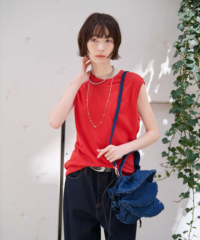 ルージュ ヴィフ ラクレ Rouge vif la cle 【Ampersand / アンパサンド】Denim  frilr bag MEー （ネイビー） ネイビー